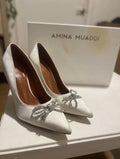 Amina Muaddi Women's Satin Rosie Pumps/ 38.5 Women 8
